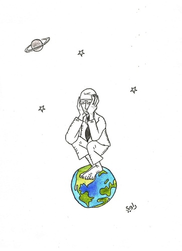 Cartoon: untitled (medium) by Raoui tagged man,earth,galaxy,star