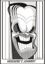 Cartoon: The Shining (small) by spot_on_george tagged jack nicholson shining stephen king caricature