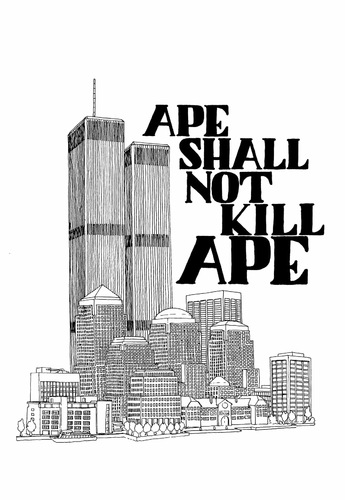 Cartoon: ape shall not kill ape (medium) by chrisse kunst tagged ape,newyork,911