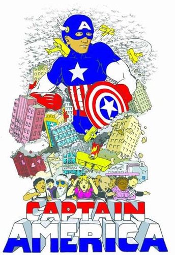 Cartoon: captain america (medium) by chrisse kunst tagged krieg,war,911,america,captain,terror,usa