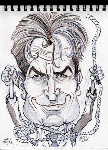 Cartoon: Caricature of Charlie Sheen (medium) by McDermott tagged caricature,charliesheen,movies,tv,twoandhalfmen,mcdermott,new