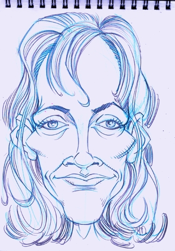 Cartoon: Caricature Sketck of Uma Thurman (medium) by McDermott tagged actor,movie,killbill,cartoon,caricature,mcdermott,chicks