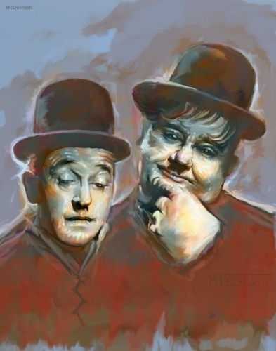 Cartoon: Laurel and Hardy Famous Comedian (medium) by McDermott tagged laurelan,hardy,famous,comedian,comedy,tv