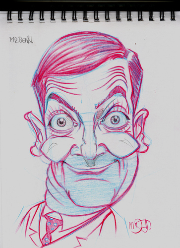 Cartoon: Mr. Bean  Rowan Atkinson (medium) by McDermott tagged mrbean,rowanatkinson,tv,actors,comedy,mcdermott