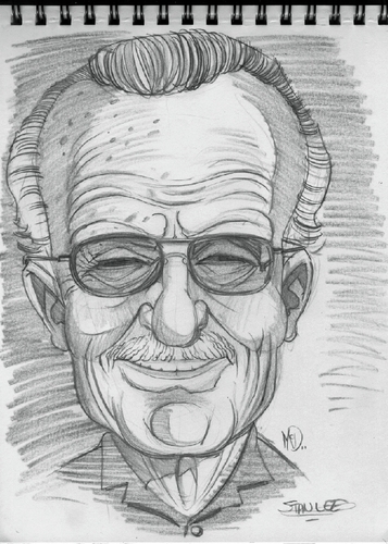 Cartoon: Sketch of Stan Lee (medium) by McDermott tagged sketch,stanlee,comics,comicbooks,marvel,caricature,spiderman