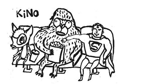 Cartoon: Cineasten (medium) by andrea tagged kino,king,kong,superman,bambi