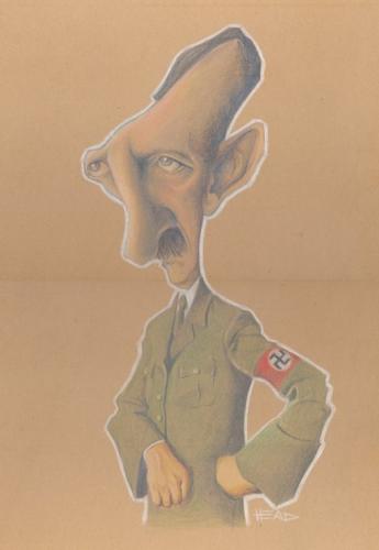 Cartoon: Adolf Hitler (medium) by manohead tagged caricatura,caricature,manohead