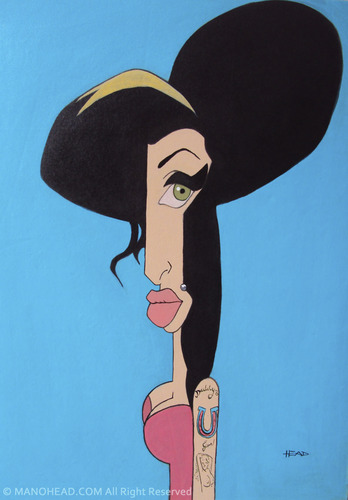 Cartoon: Amy Winehouse (medium) by manohead tagged caricatura,caricature,manohead