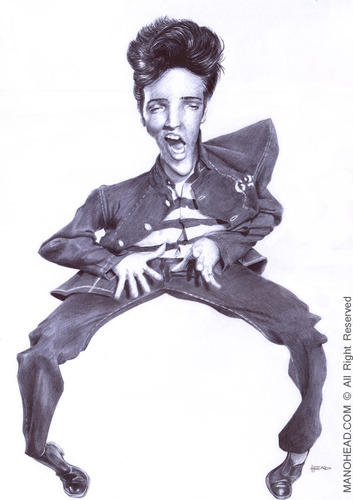 Cartoon: Elvis Presley (medium) by manohead tagged caricatura,manohead,caricature