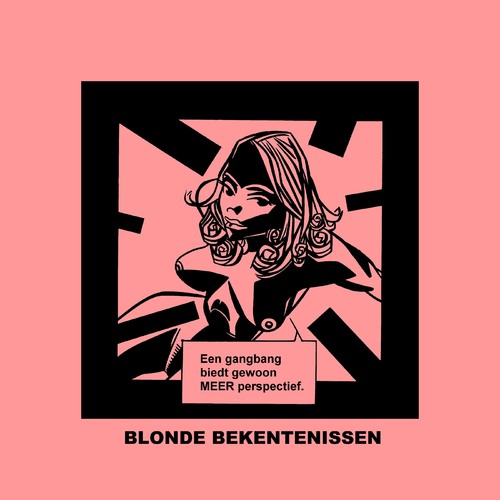 Cartoon: Blonde Bekentenissen - GangBang (medium) by Age Morris tagged agemorris,victorzilverberg,atoomstijl,blondebekentenissen,overlevenenliefde,cartoons,domblondje,gangbang,meerperspectief,lekkerding,borsten
