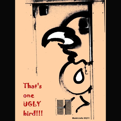 Cartoon: MH - One UGLY Bird!!! (medium) by MoArt Rotterdam tagged rotterdam,moart,moartcards,lelijk,ugly,bird,vogel