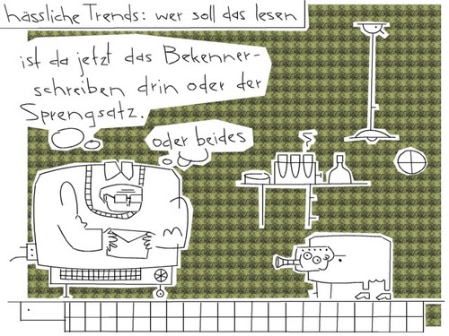 Cartoon: bekennerschreiben (medium) by bob schroeder tagged bekenner,sprengsatz,terror,brief,anschlag,trend