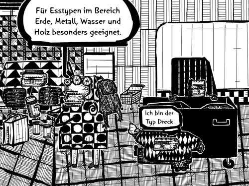 Cartoon: esstyp (medium) by bob schroeder tagged esstyp,einkauf,chinesisch,lebensmittel,ernaehrung,essen