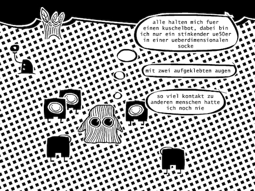 Cartoon: Kuschelbot (medium) by bob schroeder tagged bot,roboter,ai,ki,mensch,therapie,pflege,robozän