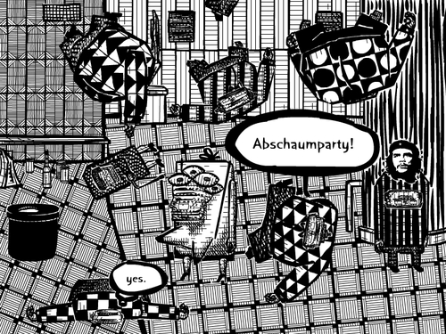 Cartoon: schaumparty (medium) by bob schroeder tagged schaumparty,girls,fun,armut,abschaum,gesellschaft