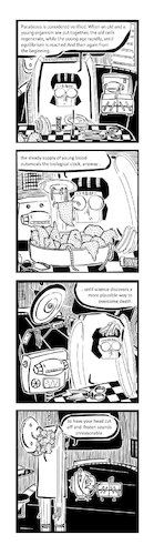 Cartoon: Ypidemi Death (medium) by bob schroeder tagged parabiosis,death,youth,science,organism,comics,ypidemi