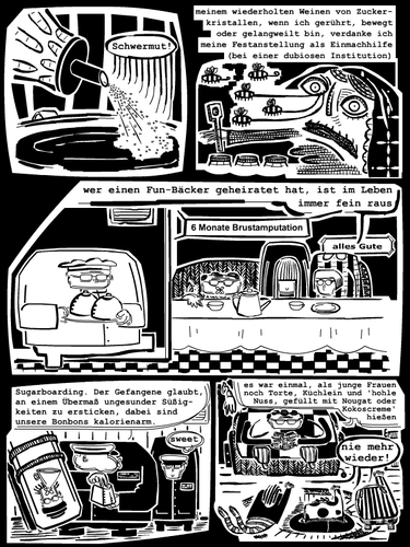 Cartoon: zucker 4 (medium) by bob schroeder tagged zucker,einmachhilfe,fun,bäcker,waterboarding,torte,kuchen,revolution