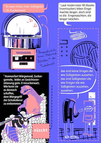 Cartoon: zuckerfrei -kurzinterview- (medium) by bob schroeder tagged zuckerfrei,zucker,verzicht,candy,süßigkeiten