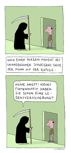 Cartoon: Besuch vom Sensenmann (medium) by Huse Fack tagged gevattertod,sensenmann