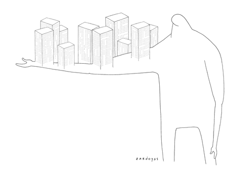 Cartoon: holding building (medium) by zardoyas tagged edificio,ecologia,ciudad,city,building,holding,ecology,sosteniendo,sosteniendo,ciudad,ecologia,edificio,holding,building,city,ecology