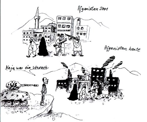 Cartoon: Afganistan (medium) by Skowronek tagged afganistan,usa,krieg