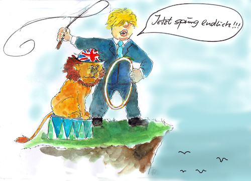 Cartoon: Brexit (medium) by Skowronek tagged boris,johnson,großbritanien,eu,premierminister,brexit,referendum,irland,back,stop,neuwahl,skowronek,cartoon