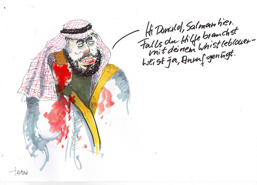 Cartoon: Ein Anruf (medium) by Skowronek tagged kashoggi,saudi,arabien,botschaft,journalist,mord,türkei,knochensäge,eu,rüstungsexport,deutschland,großbritanien,usa,frankreich,waffen,panzer,dollar,jemen,skowronek,cartoons,altmaier,ukraine,trump,amtsenthebungsverfahren,präsident,demokraten,republikaner