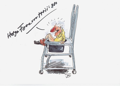 Cartoon: Heeelllggaa... (medium) by Skowronek tagged behinderte,pflege,alte