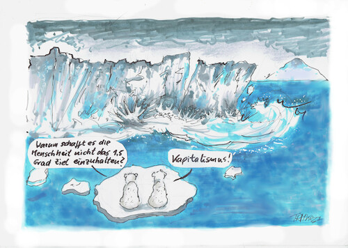 Cartoon: Kapitalismus (medium) by Skowronek tagged klima,eisbären,gletscherschmelze,co2,erderwärmung,nordpol,südpol,weltklimarat,kapitalismus