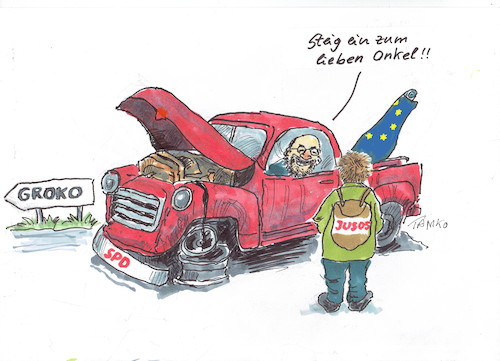 Cartoon: SPD und die Jusos (medium) by Skowronek tagged spd,jusos,groko,martin,schulz,jamika,koalition,cdu,csu,grüne,linke,afd