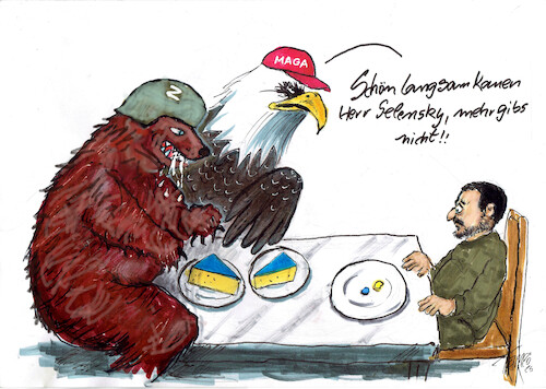 Cartoon: Torte (medium) by Skowronek tagged putin,ukraine,trump,usa,maga,alaska,skowronek,cartoon,russland