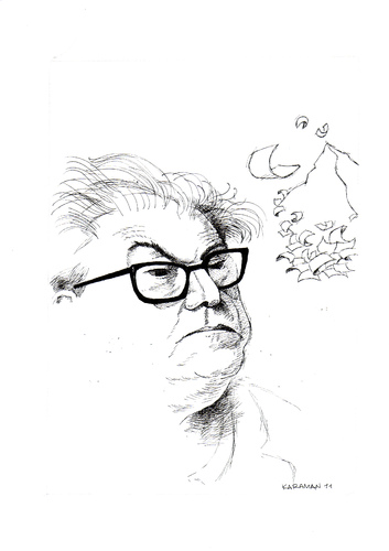 Cartoon: Max Frisch (medium) by Mehmet Karaman tagged literatur,portrait,schriftsteller