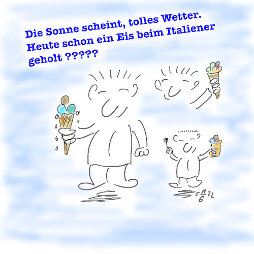 Cartoon: Der Sommer kommt (medium) by legriffeur tagged sommer,sonne,freizeit,eis,eisessen,eisdiele,deutschland,legriffeur61,cartoon,cartoons,italienischeseis,italienflair