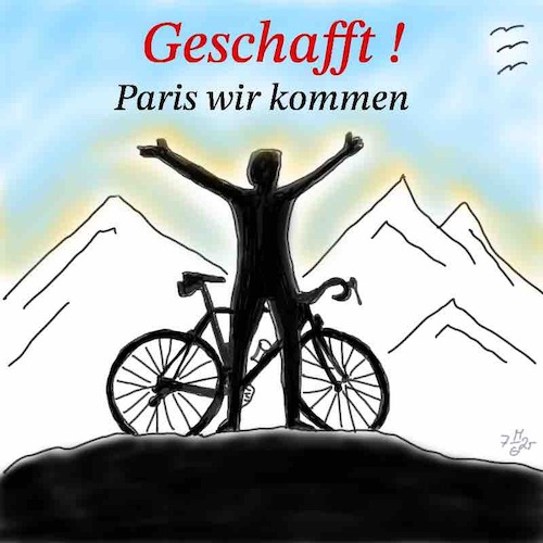 Cartoon: Geschafft (medium) by legriffeur tagged radfahren,radsport,tour,de,france,sport,frankreich