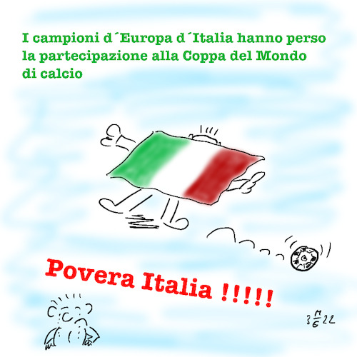 Cartoon: Povera Italia (medium) by legriffeur tagged fußball,cartoon,cartoons,fußballweltmeisterschaften,italia,calcio,calciomondiale