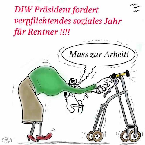 Cartoon: Rentner (medium) by legriffeur tagged rentner,rente,deutschland,sozial,sozialstaat,sozialjahr,arbeit