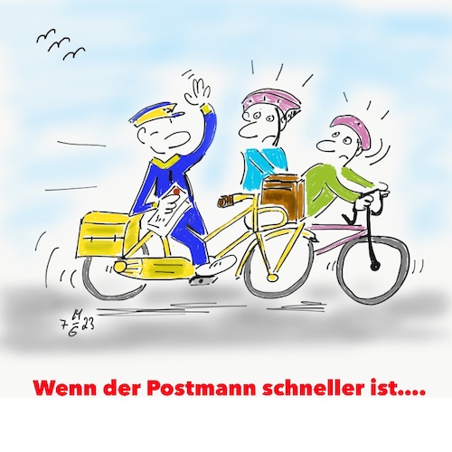 Cartoon: Schneller Postmann (medium) by legriffeur tagged post,postmannn,tourdefrance,radsport,radrennen,radfahren,letourdefrance