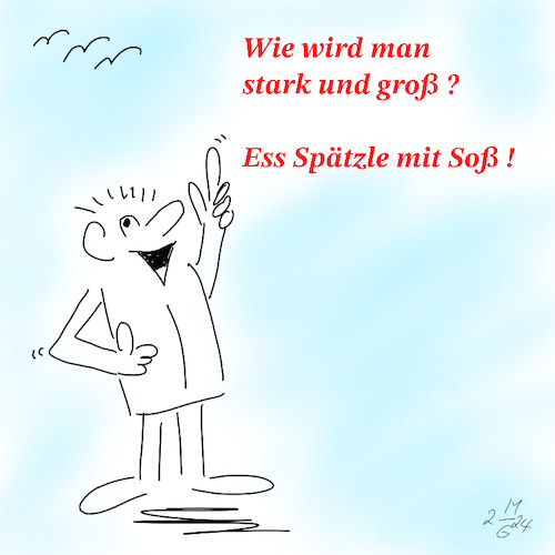 Cartoon: Spätzle mit Soß (medium) by legriffeur tagged schwaben,schwabenland,spätzle,soße,schwäbisch,ländle,württemberg