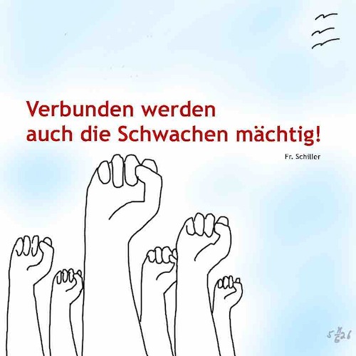 Cartoon: Stärke (medium) by legriffeur tagged schiller,stärke,vereint,zusammenhalt