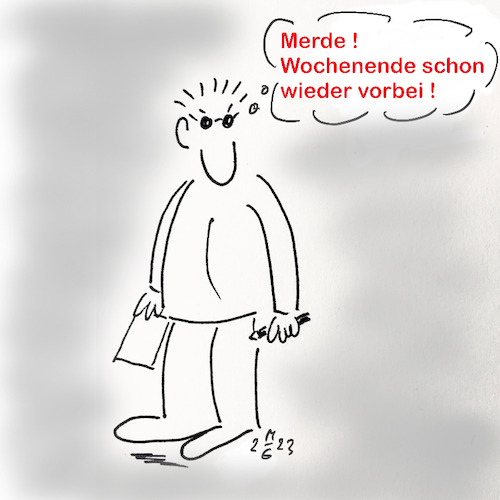 Cartoon: Wochenende ade (medium) by legriffeur tagged wochenende,sonntag,freizeit,wochenendevorbei,daswochenende
