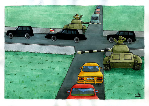 Cartoon: Crossroads (medium) by Makhmud Eshonkulov tagged politics,military