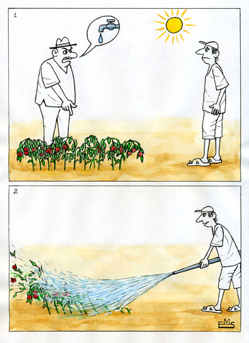 Cartoon: Flowers (medium) by Makhmud Eshonkulov tagged flowers