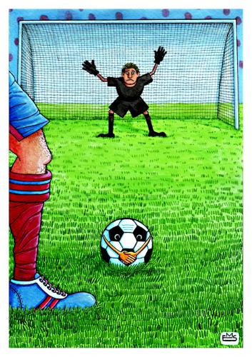 Cartoon: Football (medium) by Makhmud Eshonkulov tagged football,goal,sports