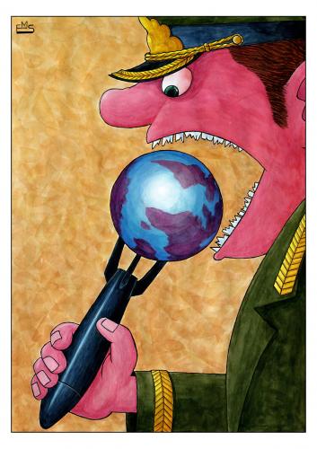 Cartoon: Fork (medium) by Makhmud Eshonkulov tagged military,war,peace,earth