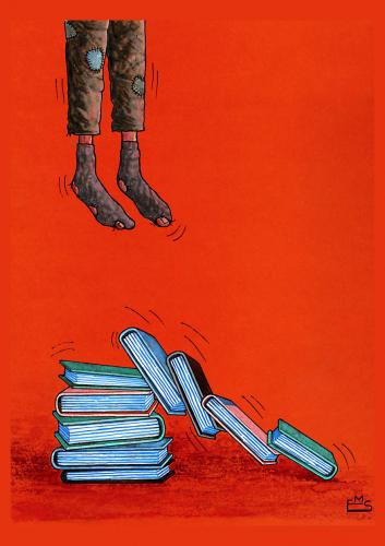 Cartoon: Kitob (medium) by Makhmud Eshonkulov tagged kitob,suicide,books