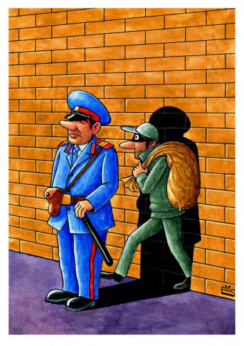 Cartoon: Shadow (medium) by Makhmud Eshonkulov tagged military,police,shadow,crime