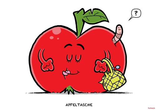 Cartoon: Apfeltasche (medium) by Christoon tagged apfel,tasche,obst