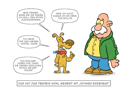 Cartoon: Erziehung (medium) by Christoon tagged erziehung,hund,tierheim