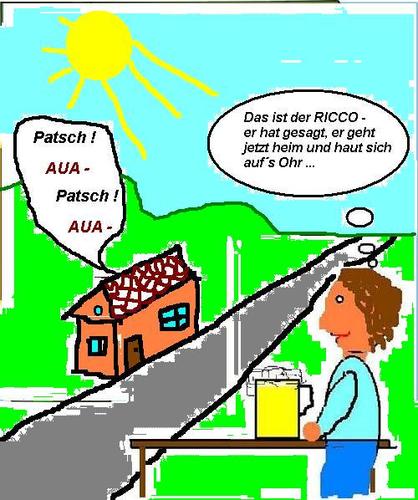 Cartoon: RICCO haut sich aufs Ohr ... (medium) by Ernst Alter tagged ohr,aua,schlagen,einschlafen