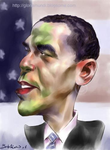 Cartoon: Barack Obama (medium) by Bob Row tagged barack,obama